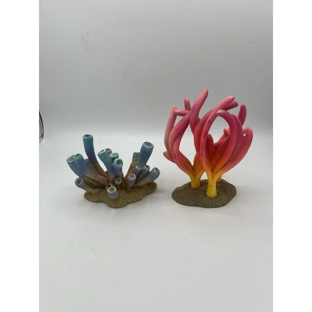 Aquarium Coral Decor Bundle Lot 2 Fish Tank Ornaments Resin Reef Decorations